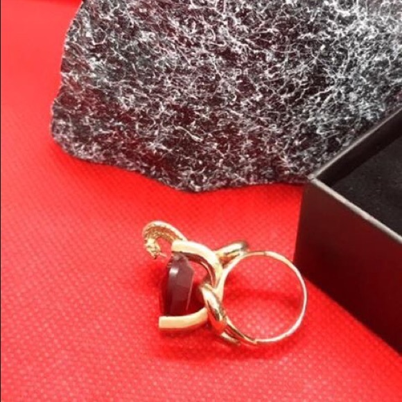 Sterling Silver ruby cobra ring - Picture 3 of 4